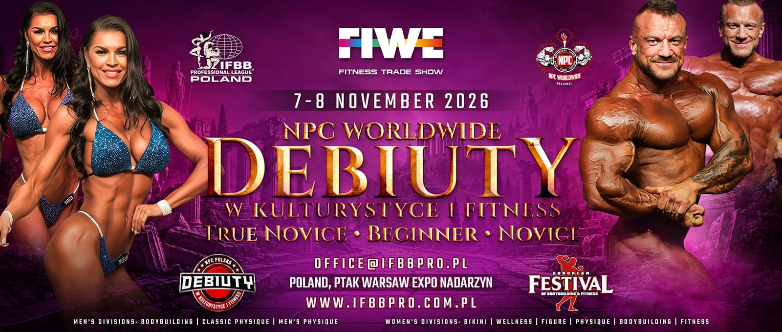 FIWE Debiuty w Kulturystyce i Fitness, 7-8 listopada 2026